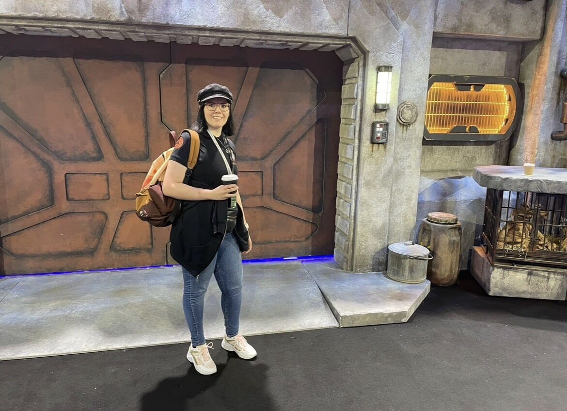R.A. Avalon standing on a Star Wars Celebration set created by Belgium Prop Builders.